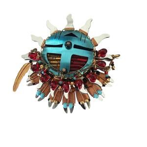 2012 Retired Collectible Liztech Sun Kachina Signed and Dated Pin/Brooch
